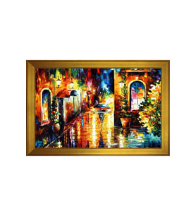 Manzara Temalı Kanvas Tablo 50 x 70 cm Gold Çerçeve