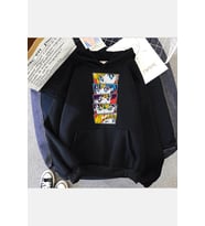 Sailor Moon Kapşonlu Sweatshirt (Siyah)