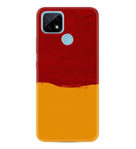 Realme C11 C21 C21Y C25Y C11 2021 Kılıf Desemli Silikon Sarı Kırmızı Boya 1708