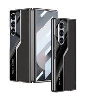 Galaxy Z Fold 6 Kılıf Ultra İnce Kamera Korumalı PC + Deri Arka Yüzey Zore Kıpta Poligan Kapak