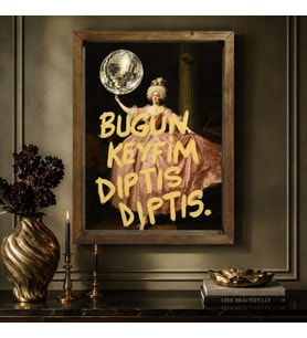 BK Gift Vintage Klasik Sanat Esprili Sözlü Masif Ahşap Çerçeveli Dekoratif Tablo - 9