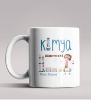 Kişiye Özel Kimya Öğretmeni Tasarım Beyaz Renk Kupa Bardak 5
