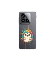Xiaomi Mi 14 ile Uyumlu Splash Kirpi Tasarımlı Şeffaf Silikon Kılıf