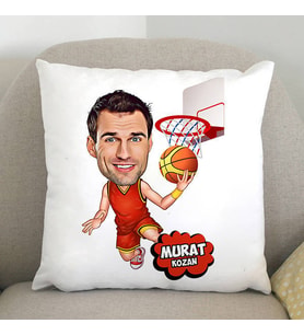 Kişiye Özel Basketbol Oyuncusu Karikatürlü Yastık