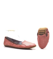 Pembe Croc Desenli Katlanabilir Kadın Babet