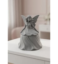 MYCRAFT3D Peri Figürlü Takı Kutusu Dekoratif Mücevher Organizer Kapaklı Masaüstü Aksesuar