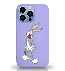 Apple iPhone 13 Pro Max  Lansman Kılıf Bugs Bunny Tasarımlı Altı Kapalı İçi Kadife Kaplı  Kapak (Şeffaf)