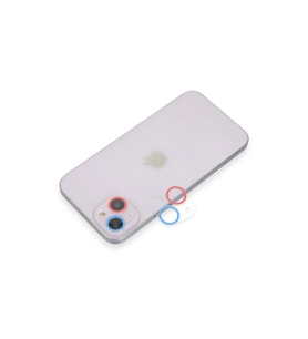 İphone 13 Renkli Kamera Lens Koruma Cam - Pembe-mavi
