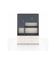 Arges Dolap 8 Raflı 5 Çekmeceli 3 Kapaklı 132x30x195 Antrasit-Antrasit/Aytaşı