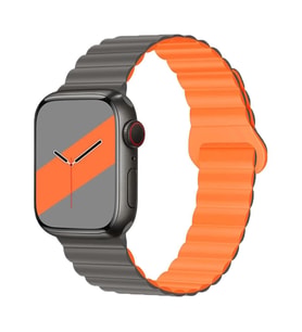 E2M APPLE WATCH 42-44-45-49MM KRD-06 DERİ BÜKME ÇİFT RENKLİ GRİ KORDON