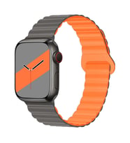 E2M APPLE WATCH 42-44-45-49MM KRD-06 DERİ BÜKME ÇİFT RENKLİ GRİ KORDON