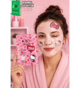 x Dekomus Hello Kitty Lisanslı Kağıt Yüz Bakım Maskesi Dekomus Cep Defteri Hediyeli