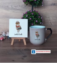 Baykuş Dekoratif Taş, Kupa Bardak Kırmızı Hediye (Model 9)