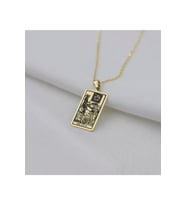 925 Ayar Gümüş Tarot (the Death) Ölüm Kolye (Altın)