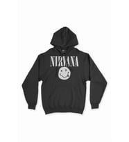 Nirvana Sarı Tasarım Siyah Sweatshirt Hoodie