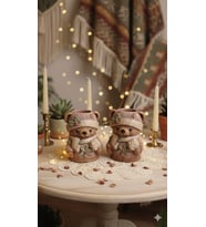 Sevgiliye Romantik Hediye Ayıcıklar 2 ' li Set ( 9 cm x 6 cm )