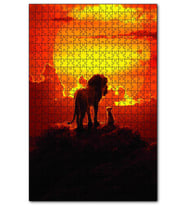 Cakapuzzle Aslan Kral Günbatımı Puzzle Yapboz MDF (Ahşap) (120 Parça)