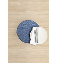 Koza Home Cesta El Yapımı Örgü Lacivert Supla 37x37 4014