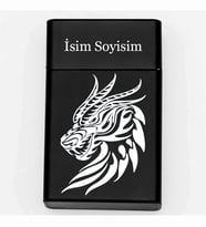 Ejderha Desenli Metal Tabaka – Kişiye Özel İsimli Hediyelik M41