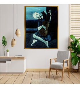 Tablore Pablo Picasso Gitar Çalan Adam Çerçeveli Kanvas Tablo Modern Salon Dekoru