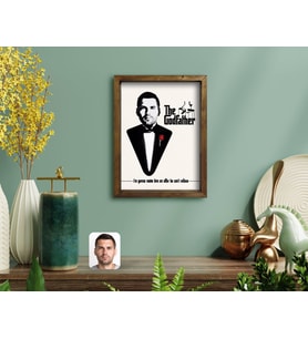 BK Gift Kişiye Özel Godfather Baba Tasarımlı Doğal Masif Ahşap Çerçeveli Tablo-8
