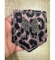 10X8 CM ÜTÜ İLE YAPIŞAN CEP ARMA TAŞ İLEME ARMA DİKİŞ HOBİ AKSESUARI LEOPAR (Füme)