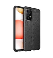 Galaxy A52 Kılıf Zore Niss Deri Desenli Silikon Kılıf (Siyah)