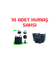 Kumaş Saksı 10 Adet 19 Litre (Gümüş)