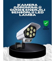 Güneş Enerjili Kamera Görünümlü Hareket Sensörlü Led Duvar Lambası Uzaktan Kumandalı