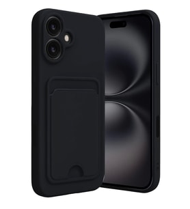 Newface Apple iPhone 16 Kılıf Kelvin Kartvizitli Silikon - Siyah
