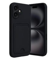 Newface Apple iPhone 16 Kılıf Kelvin Kartvizitli Silikon - Siyah