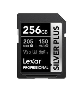 Lexar 256GB Silver Plus SD UhsI V30 U3 205MB/S Hafıza Kartı