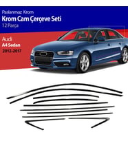 Audi A4 Cam Çıtası Komple Set Çerçevesi Kromu Nikelajı B8 Kasa