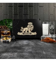 Ahşap Kutulu Aslan Figürlü Kişiye Özel Rakı, Çakmak ve Taşlı Viski Kadehi Seti