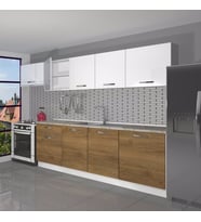 Decoraktiv Smart 280 MDF Hazır Mutfak Dolabı - Tezgah Dahil - Parlak Beyaz (Beyaz - Pera)