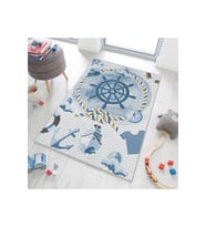 Rovigo Home Dijital Baskı Yıkanabilir Kaymaz Taban Çocuk Halısı RVG4061 (Mavi)