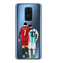 Xiaomi Redmi Note 9 Uyumlu Lionel Messi ve Cristiano Ronaldo Desenli Şeffaf Telefon Kılıfı