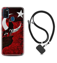 Samsung M21 M22 M23 M30 M31S M32 Kılıf Boyun Askılı Silikon Wolf and Moon 2 1381