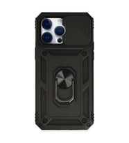 Apple İphone 14 Pro Kılıf Pars Lens Yüzüklü Silikon - Siyah