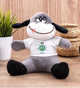 Kişiye Özel Terazi Burcuna Hediye Peluş Eşek (Siyah-Gri)