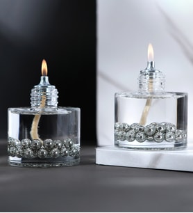 impeRiums Silver Pearl Cylinder Dekoratif Kandil Mum 2'li Set ( 2 x 120 ml )