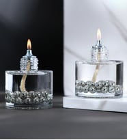 impeRiums Silver Pearl Cylinder Dekoratif Kandil Mum 2'li Set ( 2 x 120 ml )