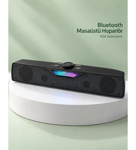 Kablosuz Müzik Dinleme Bluetooth Hoparlör Rgb Aydınlatmalı Siyah