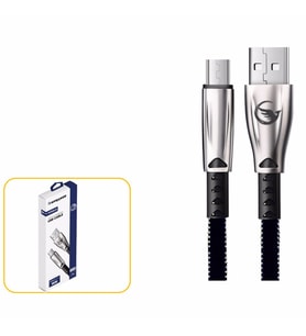 Sprange 3.1A M-Viola 1Mt Metal Başlıklı Micro Usb Kablo (Siyah)