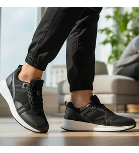 Volis MM-26106 Triko Siyah-Beyaz Memory Foam Taban Günlük Erkek Spor Ayakkabı