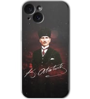 İphone 15 Kılıf HD Desen Baskılı Kılıf - Kemal Atatürk