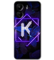 Xiaomi Redmi 13C Kılıf HD Desen Baskılı Kılıf - Dark Neon Yaprak K Harfi