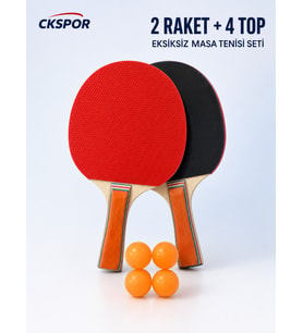 CKSPOR 2’li Masa Tenisi Raketi Seti + 4 Pinpon Topu Ahşap Saplı Masa Tenisi Seti
