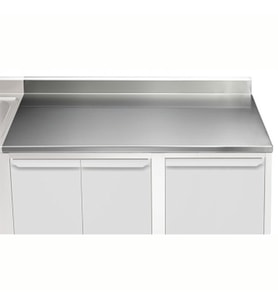 Electrolux Professional Üst Tabla, Sırtlı, 1600 Mm, 1,5 Mm Kalınlıkta Üst Tabla 18 Mm Kalınlığında Ses Sönümlendirici Malzeme Ve Ayrıca 2 Paslanmaz Kayıtla Güçlendirilmiştir - Modular Line TPLA16A