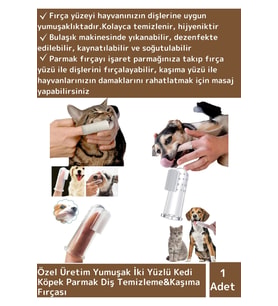 Özel Tasarım Kedi Köpek Pet Evcil Hayvan İki Taraflı Parmak Diş Fırçası Diş Kaşıma Fırçası